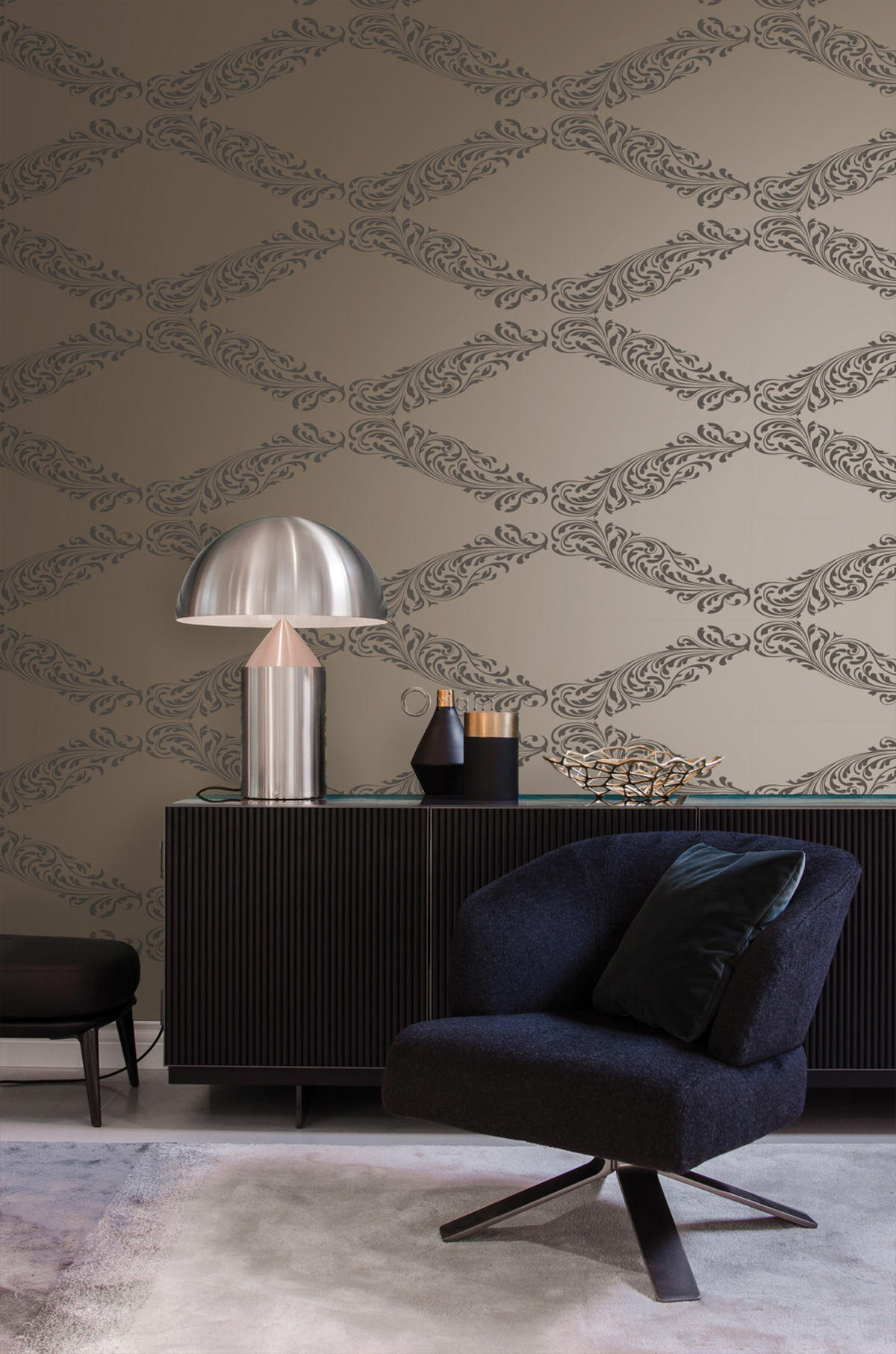 TAPETE Ornamente 53 cm x 10.05 m - Gelb, Papier (53/1000cm) - Origin Wallcoverings
