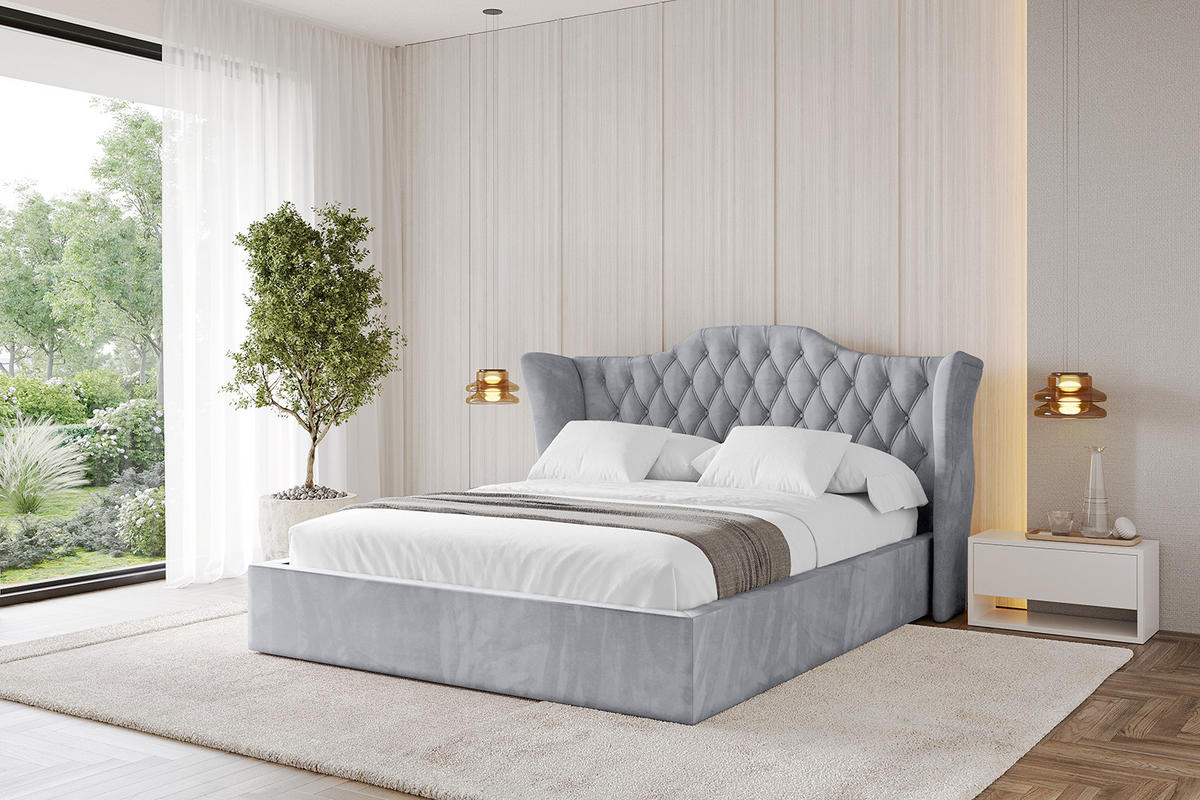 POLSTERBETT mit Bettkasten und Lattenrost, Bett mit Matratze H3/H4 - ZORAN 120x200 Hellgrau - Hellgrau, Holzwerkstoff/Textil (120/200cm) - ALTDECOR