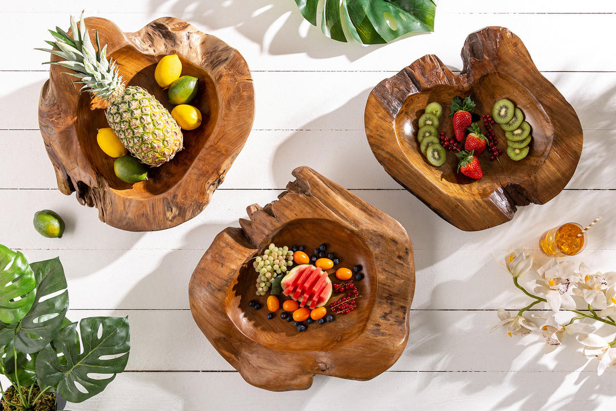 DEKOSCHALE NATURE ROOT Teakholz Natur 50 cm - Braun, Holz (50/15cm) - riess-ambiente