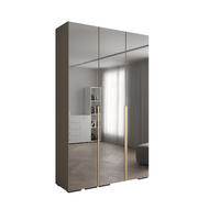 DREHTÜRENSCHRANK 236.7/150/47 3-türig - Kaschmir/Goldfarben, Holz/Metall (150/236.7/47cm) - Abiks Möbel