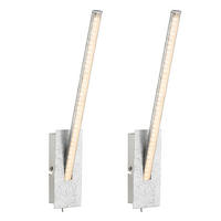 LED WANDLEUCHTE Fuego Silber Kristalle 2er Set - Silberfarben, Metall (6.2/35/11cm)