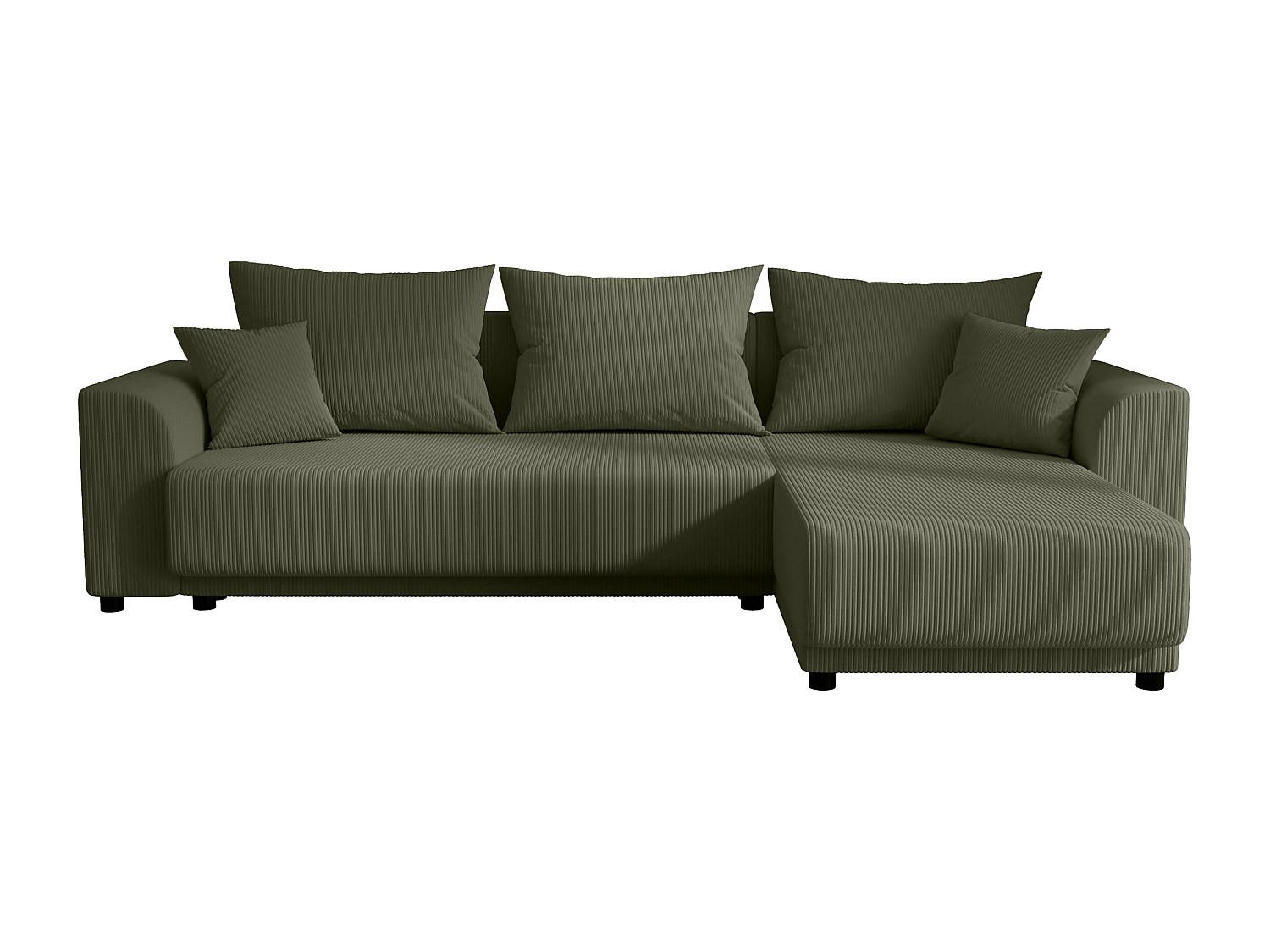 SCHLAFSOFA - 4 Personen - Samt, Stoff - Khaki - - Schlammfarben, Textil (240/80/149cm) - Vente-Unique