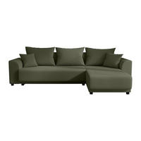 SCHLAFSOFA - 4 Personen - Samt, Stoff - Khaki - - Schlammfarben, Textil (240/80/149cm) - Vente-Unique