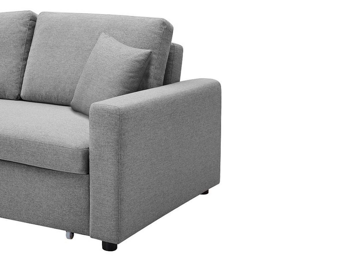 SCHLAFSOFA 3-Sitzer - Stoff - Hellgrau - INIZOR - Hellgrau, Textil (168/85/101cm) - Vente-Unique