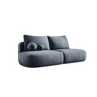 SCHLAFSOFA Moderne BABU mit Schlaffunktion – 3-Sitzer Sofa mit Bettkasten, DL-Automat, 2 Rückenkissen, 2 Zierkissen, 240x90x90 cm, Dunkelgrau - Dunkelgrau, Holz/Textil (240/90/90cm) - DomoHome