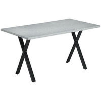 ESSTISCH, MDF, Stahl, Grau - Grau, Kunststoff (140/80/76cm) - HOMCOM