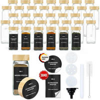 GEWÜRZGLÄSER Set 36-teilig 120ml Glas mit Streueinsatz und Etiketten - Multicolor, Glas (4.5/10.5/4.5cm)