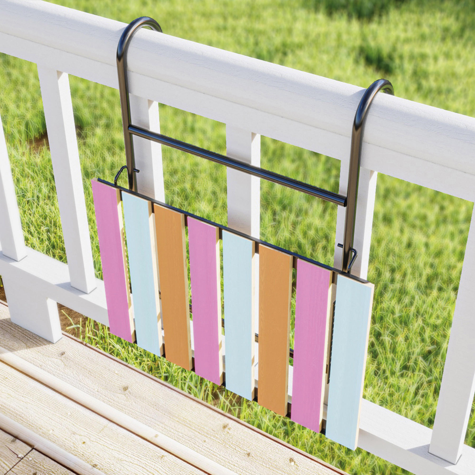 BALKONHÄNGETISCH Petäjävesi - Multicolor, Holz/Metall (40/60/58cm) - [en.casa]