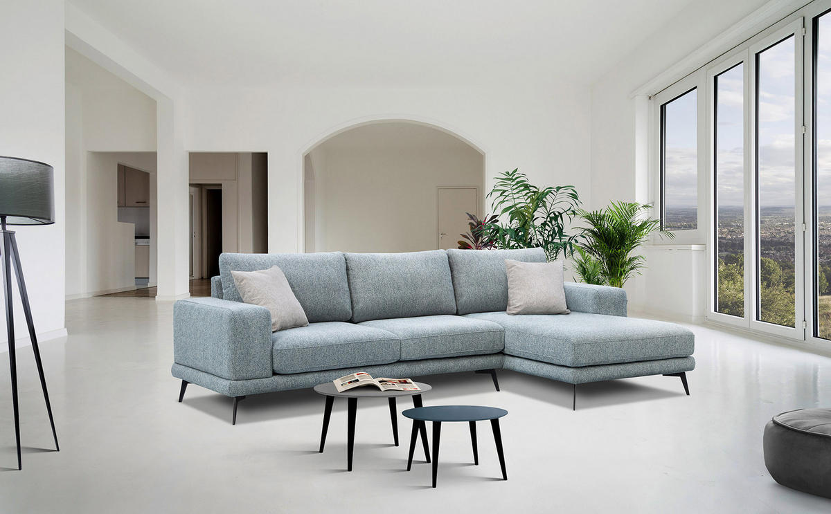 ECKSOFA MEDIOLANE 4-Sitzer, mintgrün - Mintgrün, Holzwerkstoff/Textil (282/219cm) - Courtois Laville