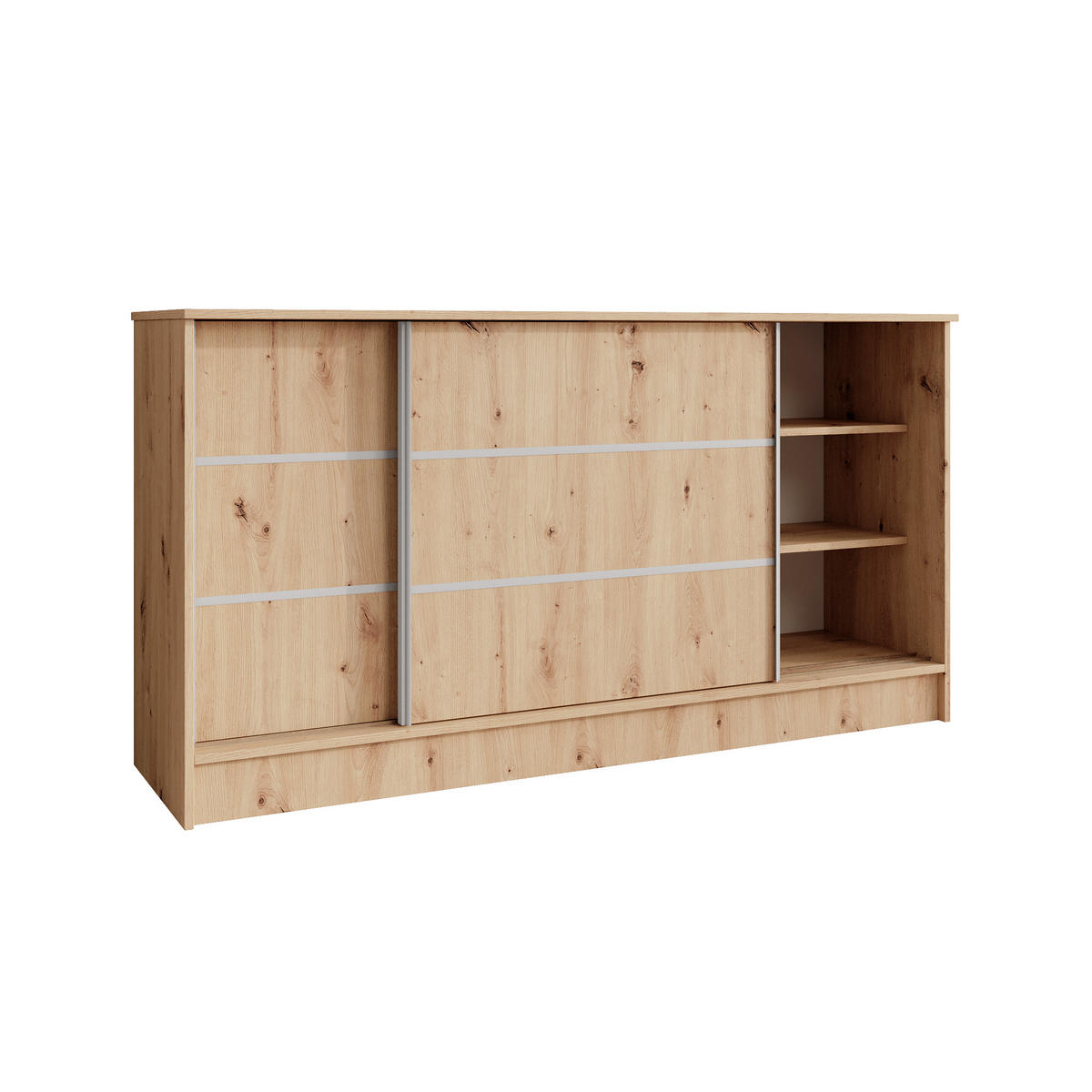 KOMMODE Mirela mit 2 Schiebetüren 160 cm, eiche Artisan - Eiche Artisan, Holzwerkstoff (161/85/43.5cm) - Beautysofa