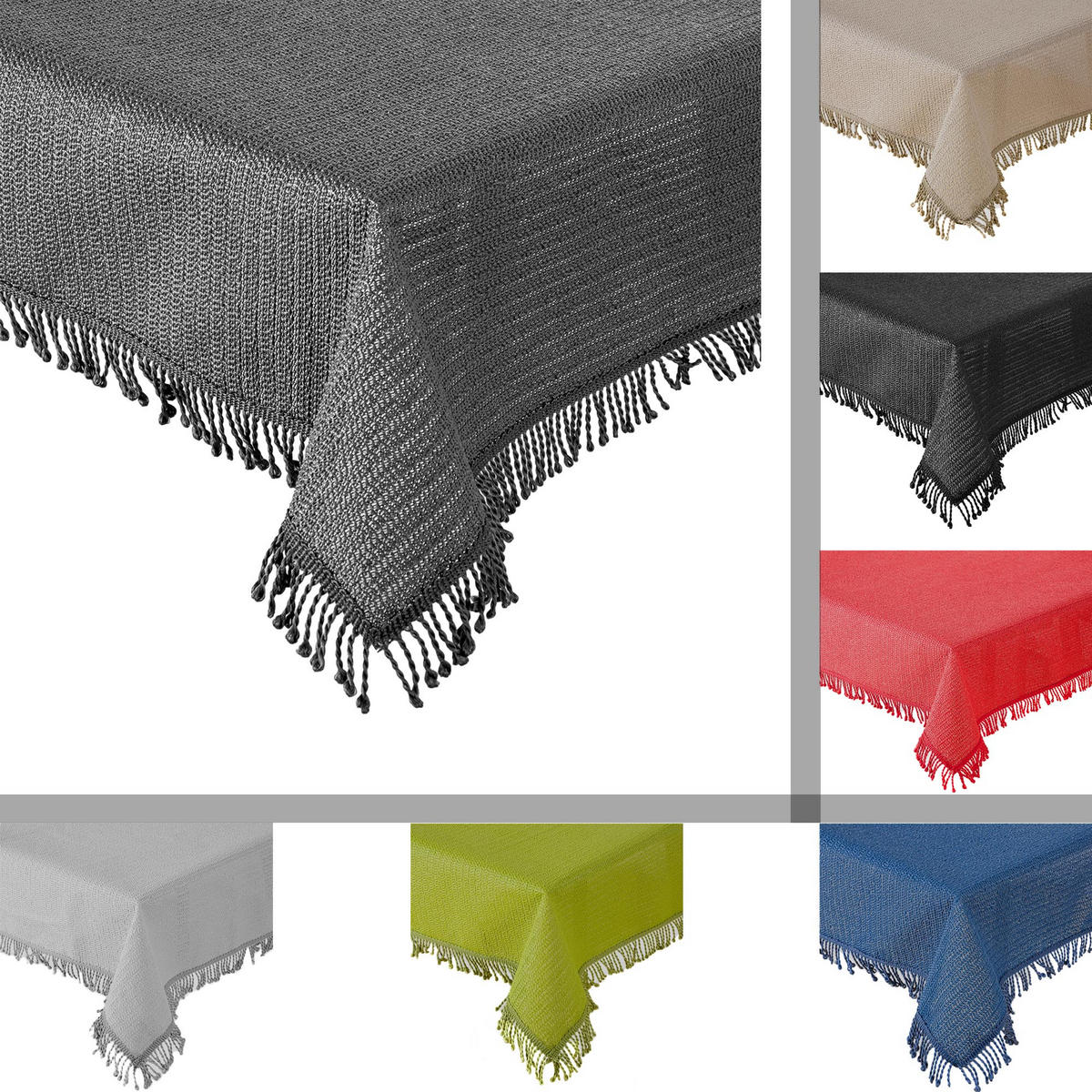 TISCHDECKE Gartentischdecke Anthrazit 140 cm rund Weichschaum - Anthrazit, Textil (140cm) - TiborTex