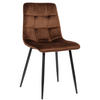 ESSZIMMERSTUHL Till Samt, Gestell Metall matt Schwarz Braun - Schwarz/Braun, Textil/Metall (45/88/52cm) - TPFLiving