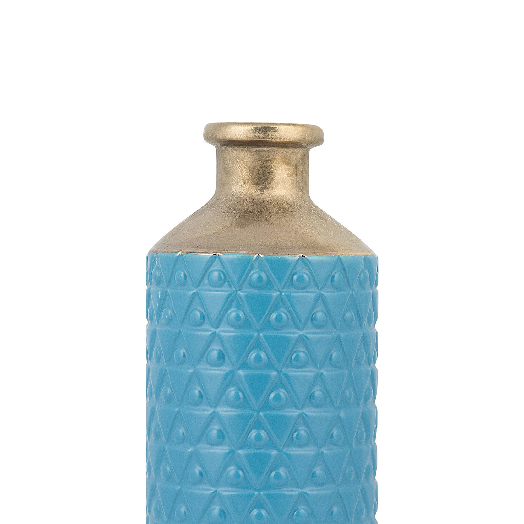 DEKOVASE Steinzeug blau Arsin - Blau, Stein (39cm) - Beliani