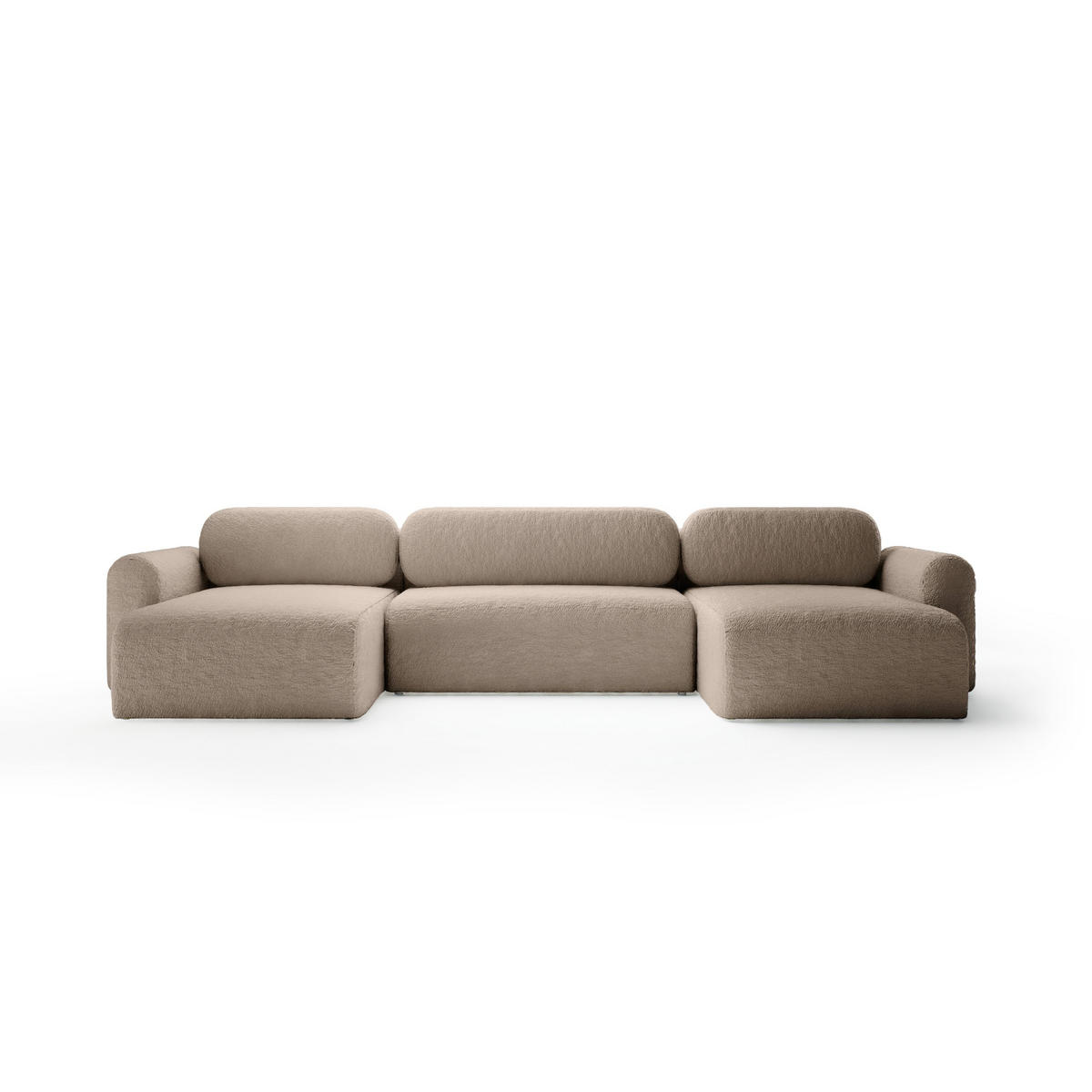 WOHNLANDSCHAFT mit Schlaffunktion Thekla U, Brown - Braun, Textil (366/70/150cm) - Fedve