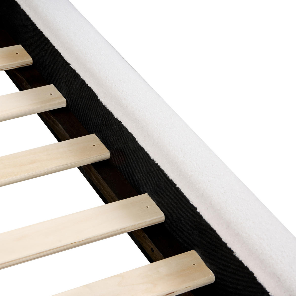 BETT mit Lattenrost 160/200 cm Cremeweiß Vaucluse - Weiß, Textil (160/200cm) - Beliani