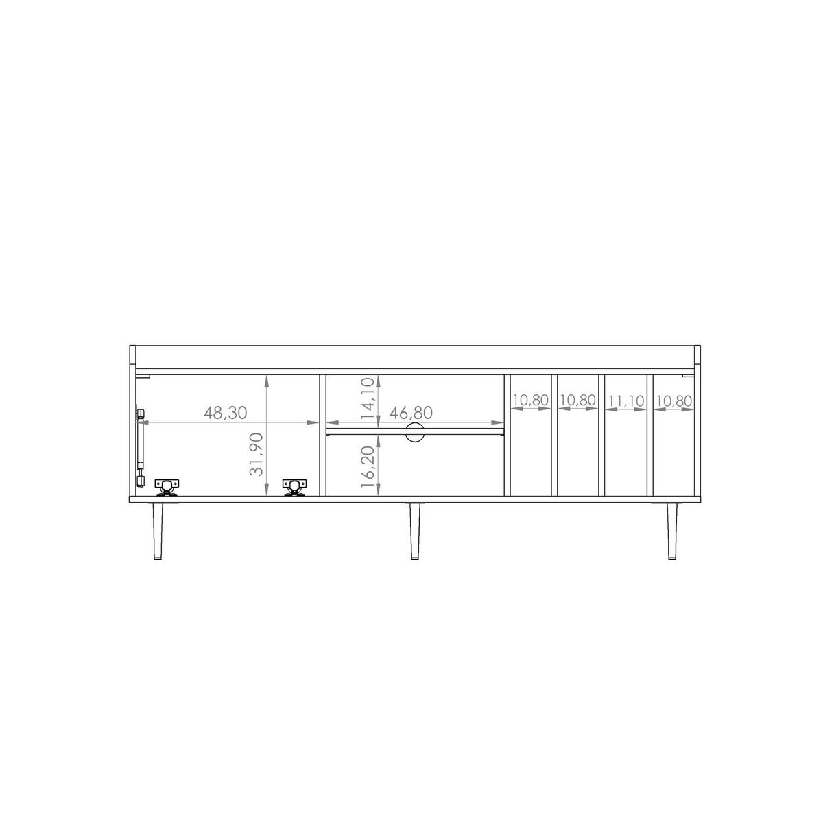 TV-LOWBOARD Nero 150 cm Retro-Stil brown - Hellbraun/Schwarz, Holzwerkstoff/Metall (150/56/40cm) - Ravio