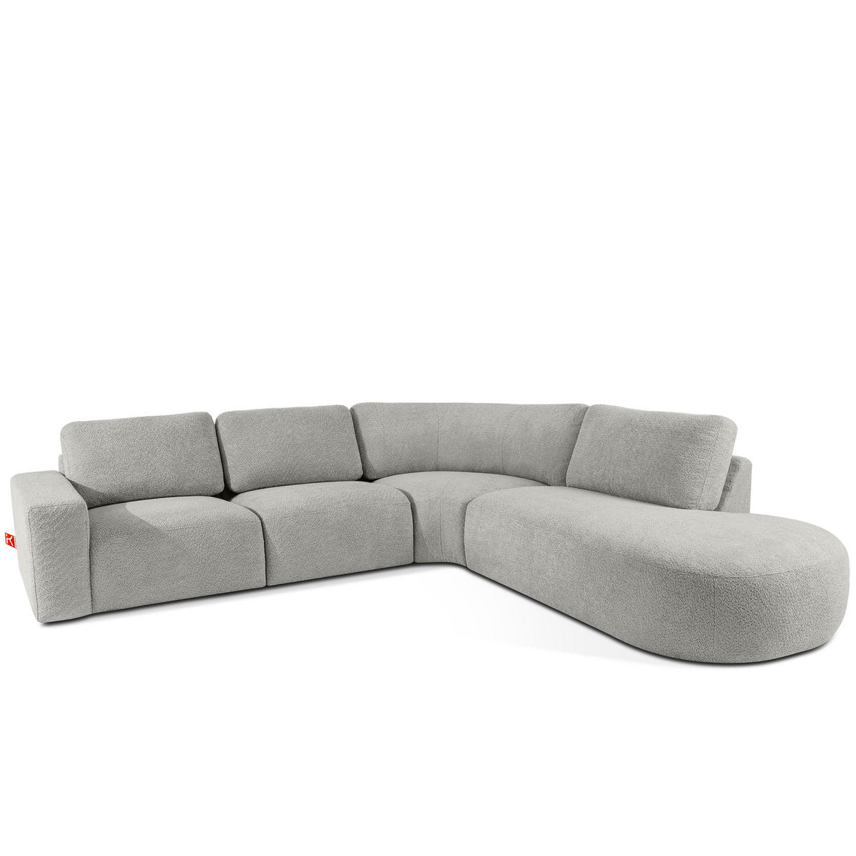 ECKSOFA RECHTS ZUCCO, Hellaschgrau - Hellgrau, Holz/Holzwerkstoff (304/293cm) - KONSIMO®