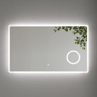 BADSPIEGEL mit Beleuchtung mit Integriertem Schminkspiegel 100/60/3,5 cm - Transparent, Glas (100/60/3.5cm) - EMKE