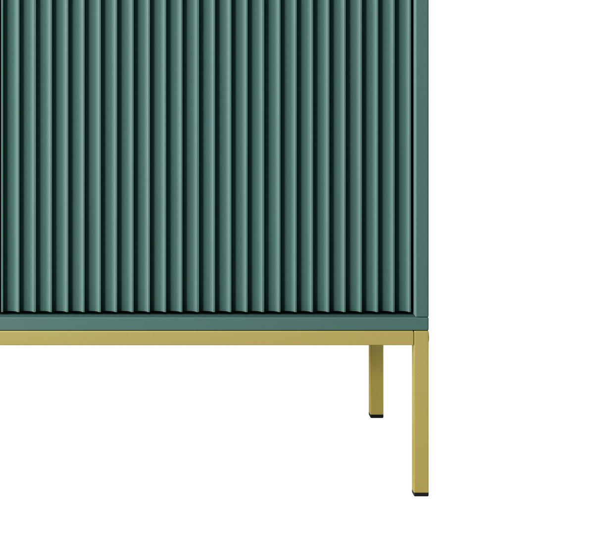 HOCHKOMMODE NOVA Geriffelt, 2-Türen, KOMMODE Schwarz, Goldfüße 104x39x cm Labrador - Türkis/Goldfarben, Holzwerkstoff/Kunststoff (104/125/39cm) - DomoHome
