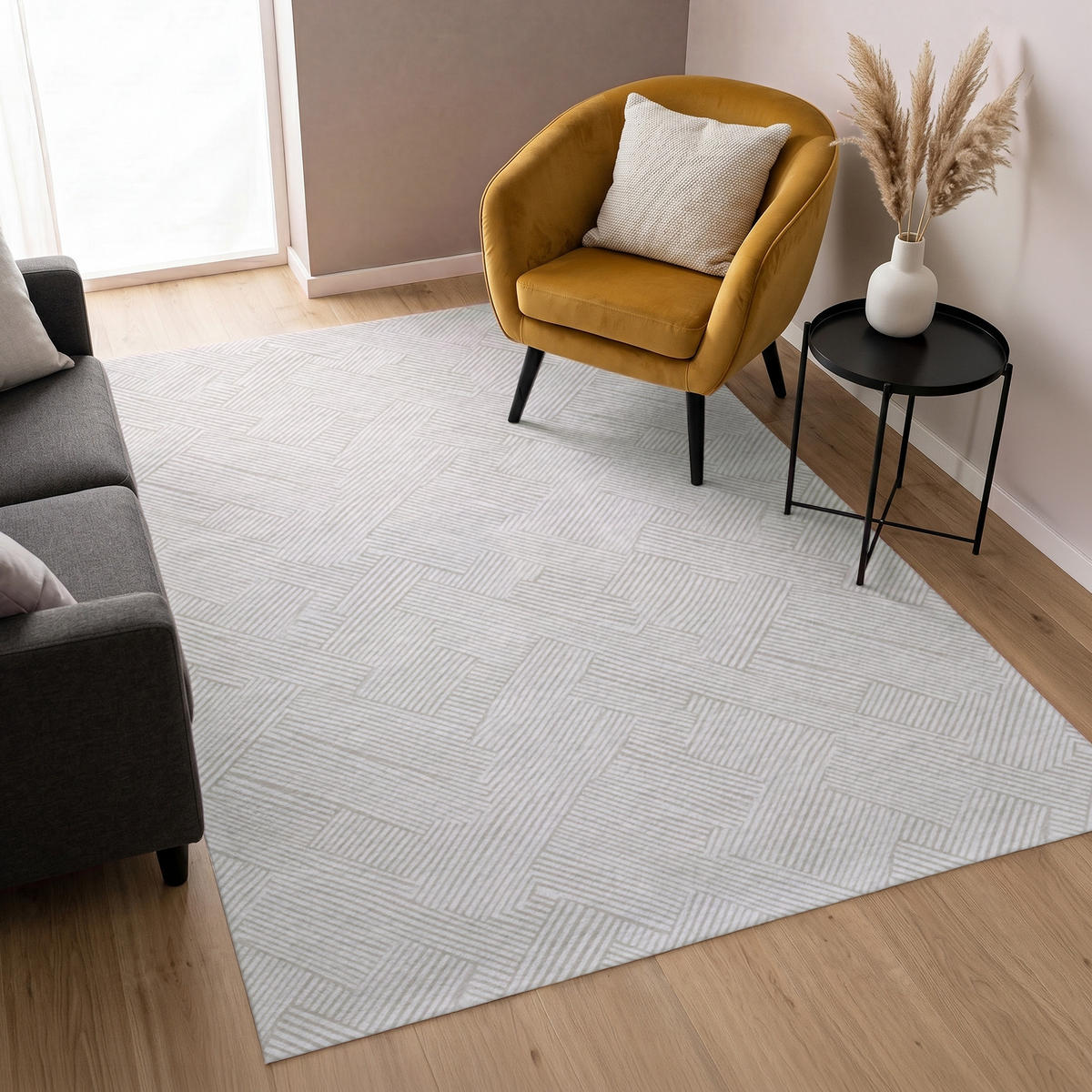 KOBERCE - Textúra - abstraktná - béžová - 140x200 cm - béžová, textil/plast (140/0.4cm) - OnlyWow