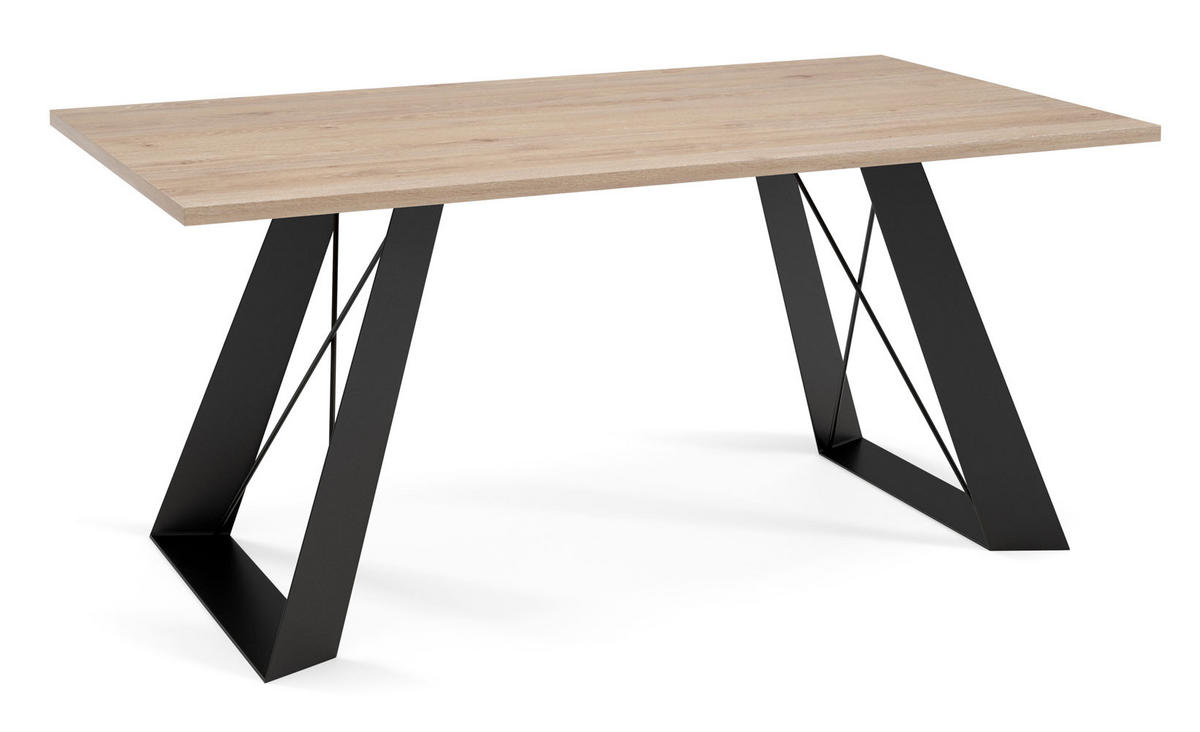 COUCHTISCH Satis Davos Eiche Trüffelbraun / Schwarz 110 / 60 / 50cm - Trüffeleichefarben/Schwarz, Holz/Holzwerkstoff (60/110/50cm) - Feldmann-Wohnen