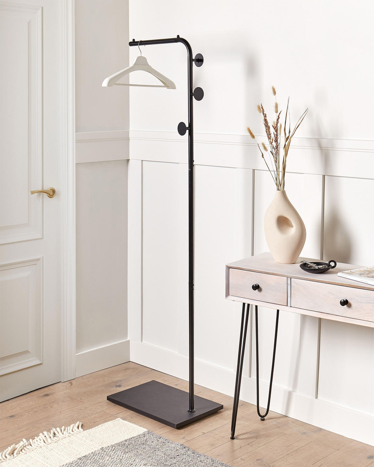 GARDEROBENSTÄNDER Metall schwarz 169 cm Cozad - Schwarz, Metall (48/170/30cm) - Beliani
