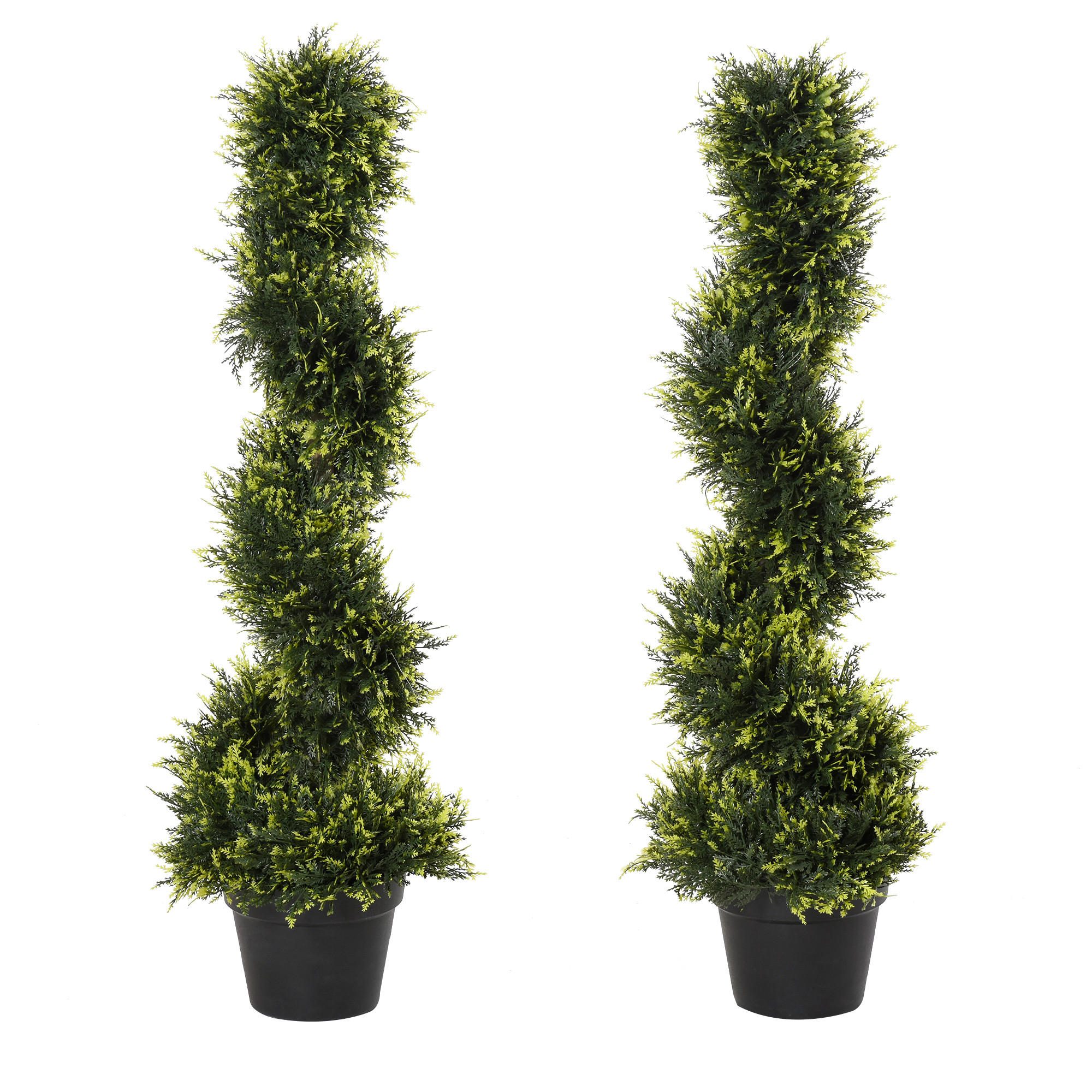 KÜNSTLICHE ZEDERNBAUM 2er Set, groß 90 cm - Grün, Kunststoff (90cm) - Outsunny