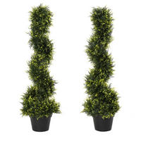 KÜNSTLICHE ZEDERNBAUM 2er Set, groß 90 cm - Grün, Kunststoff (90cm) - Outsunny