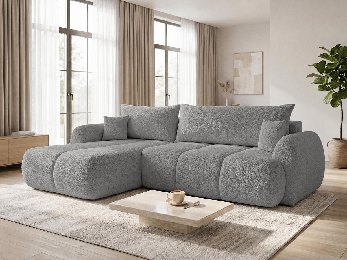 ECKSOFA Loria, Seite: Links - Schwarz/Grau, Holz/Kunststoff (273/183cm) - Sofnet