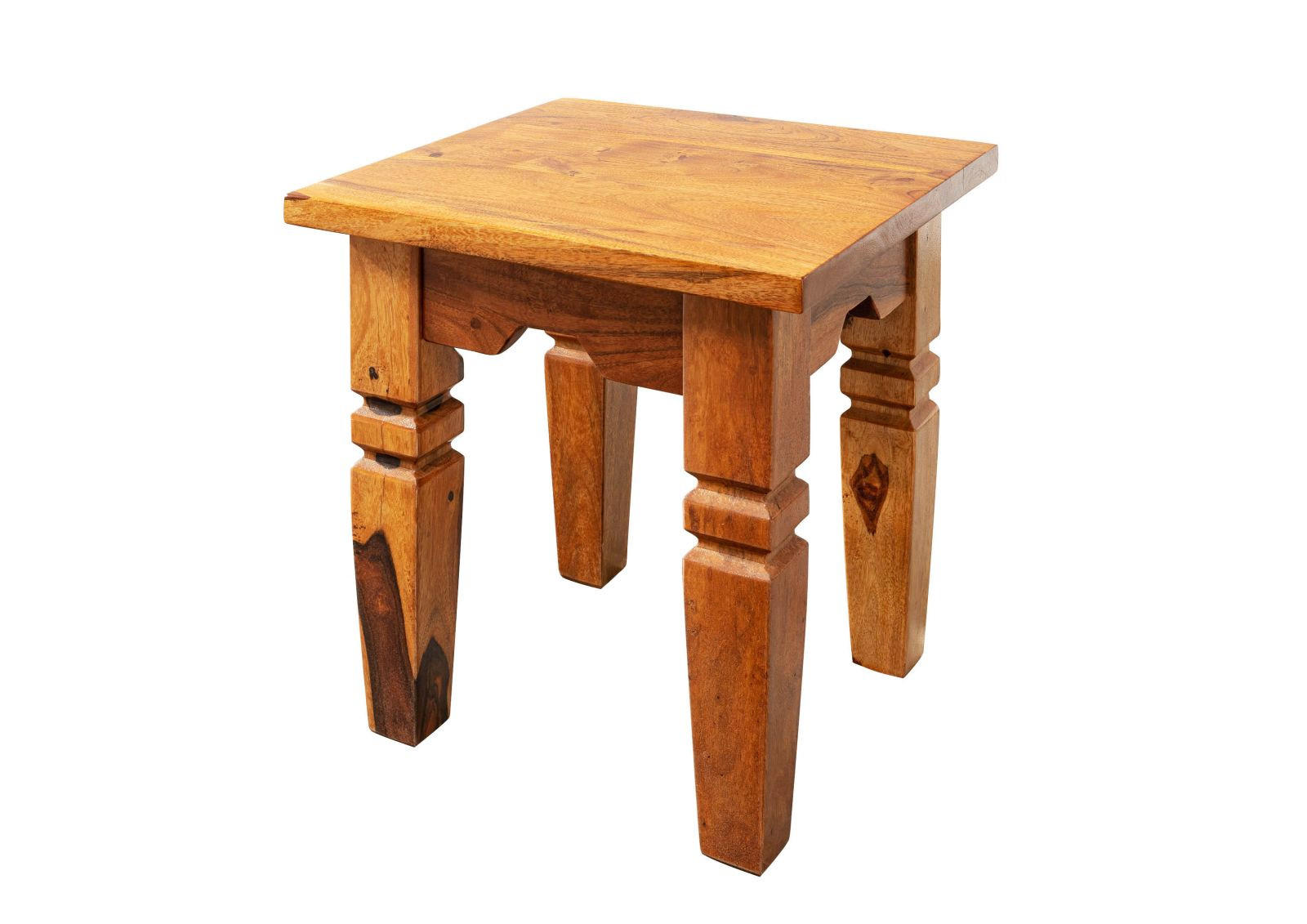 HOCKER Akazie 42x42x45 honig lackiert OXFORD #0601 - Braun, Holz (42/45/42cm) - Massivmoebel24