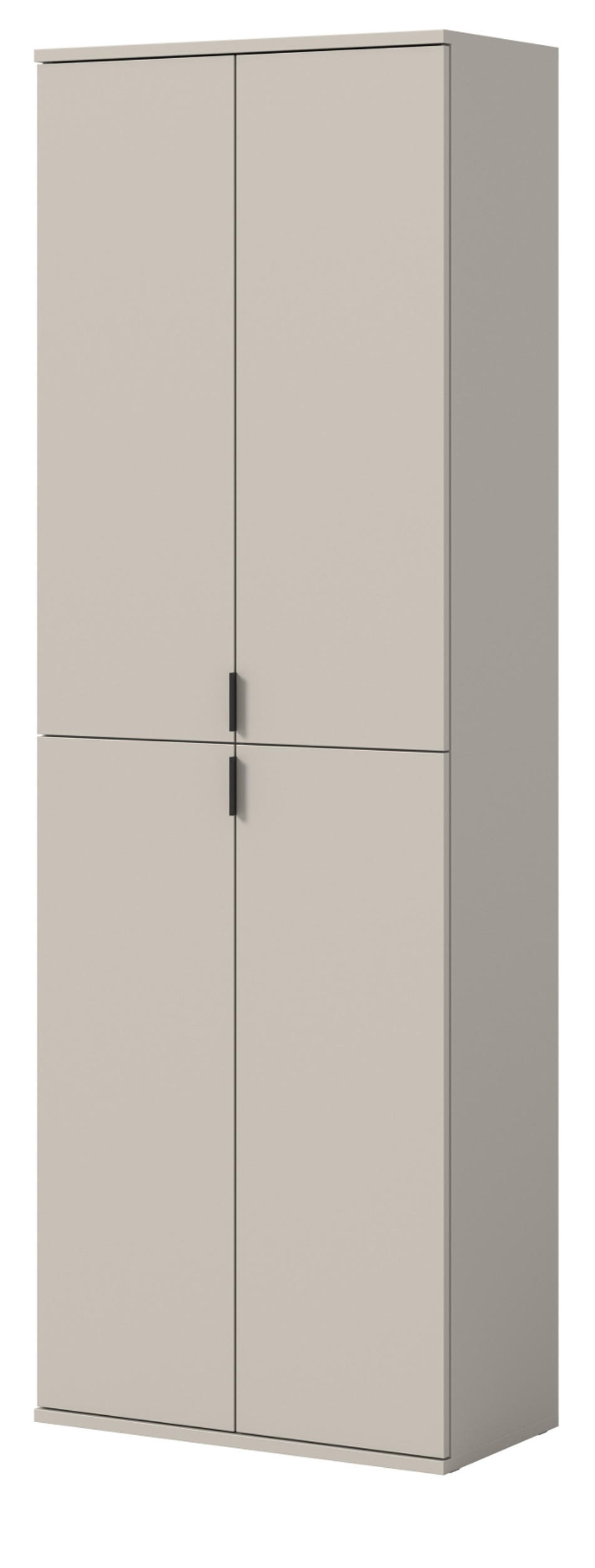 GARDEROBENSCHRANK Kaschmir 61 x 193 cm, Flurschrank mit 9 Fächern - Kaschmir/Schwarz, Holzwerkstoff/Metall (61/193/34cm) - Inn.Furn