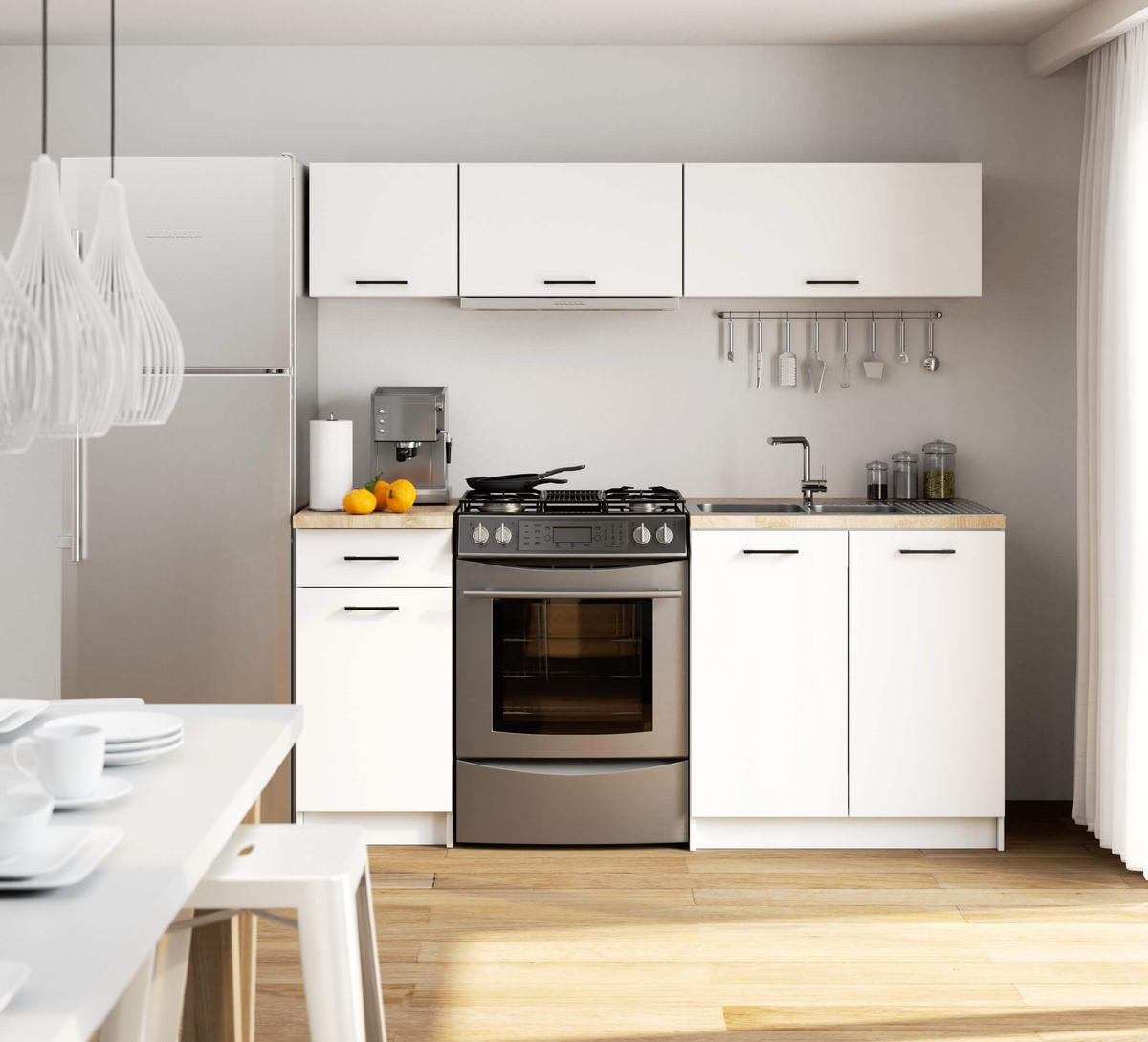 KÜCHENSCHRANK Weiß 30x40x29cm - Schwarz/Weiß, Holzwerkstoff/Kunststoff (40/29/30cm) - Akord