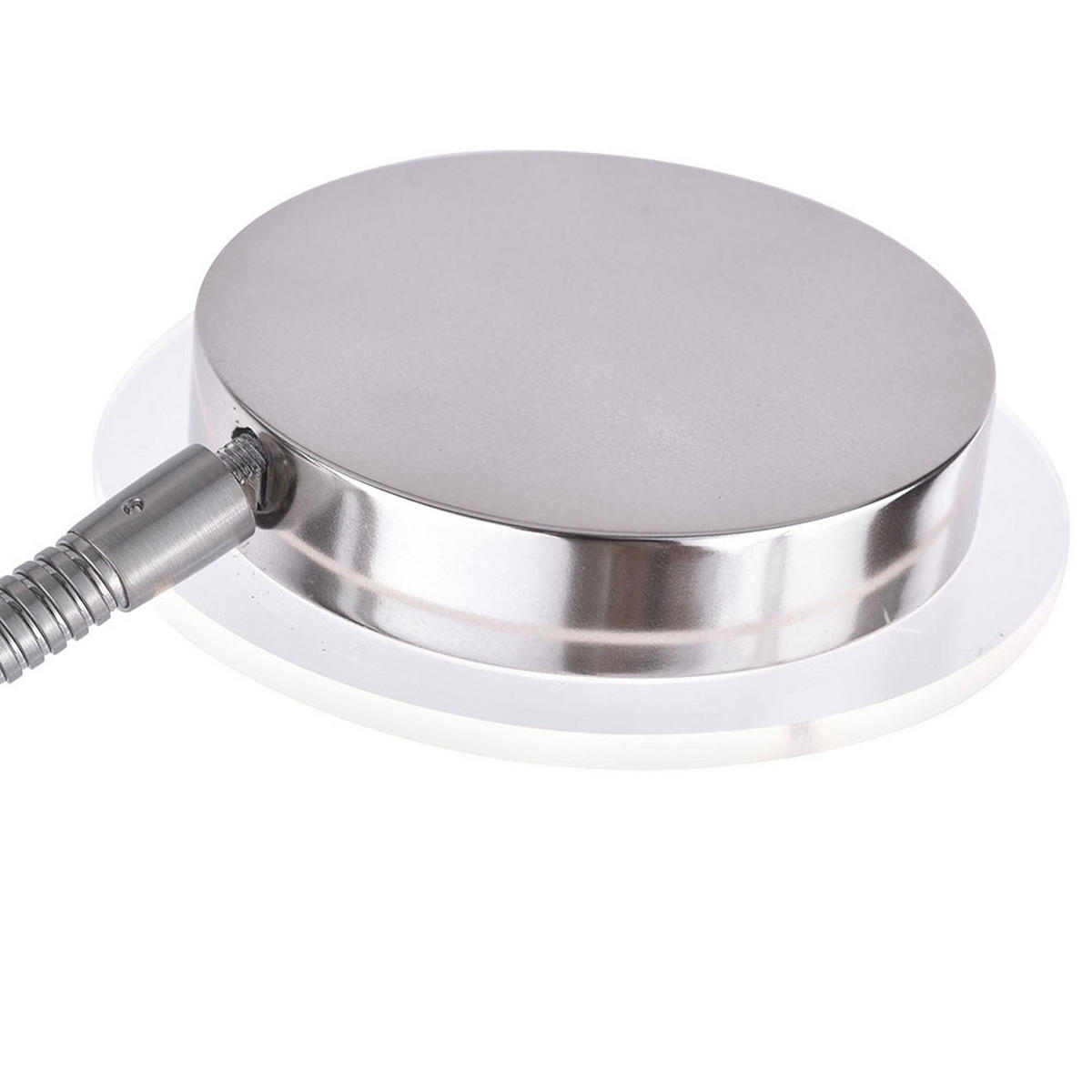 LED STEHLEUCHTE Silber mit flexiblem Lesearm - Silberfarben, Metall (58/56.3/193cm)