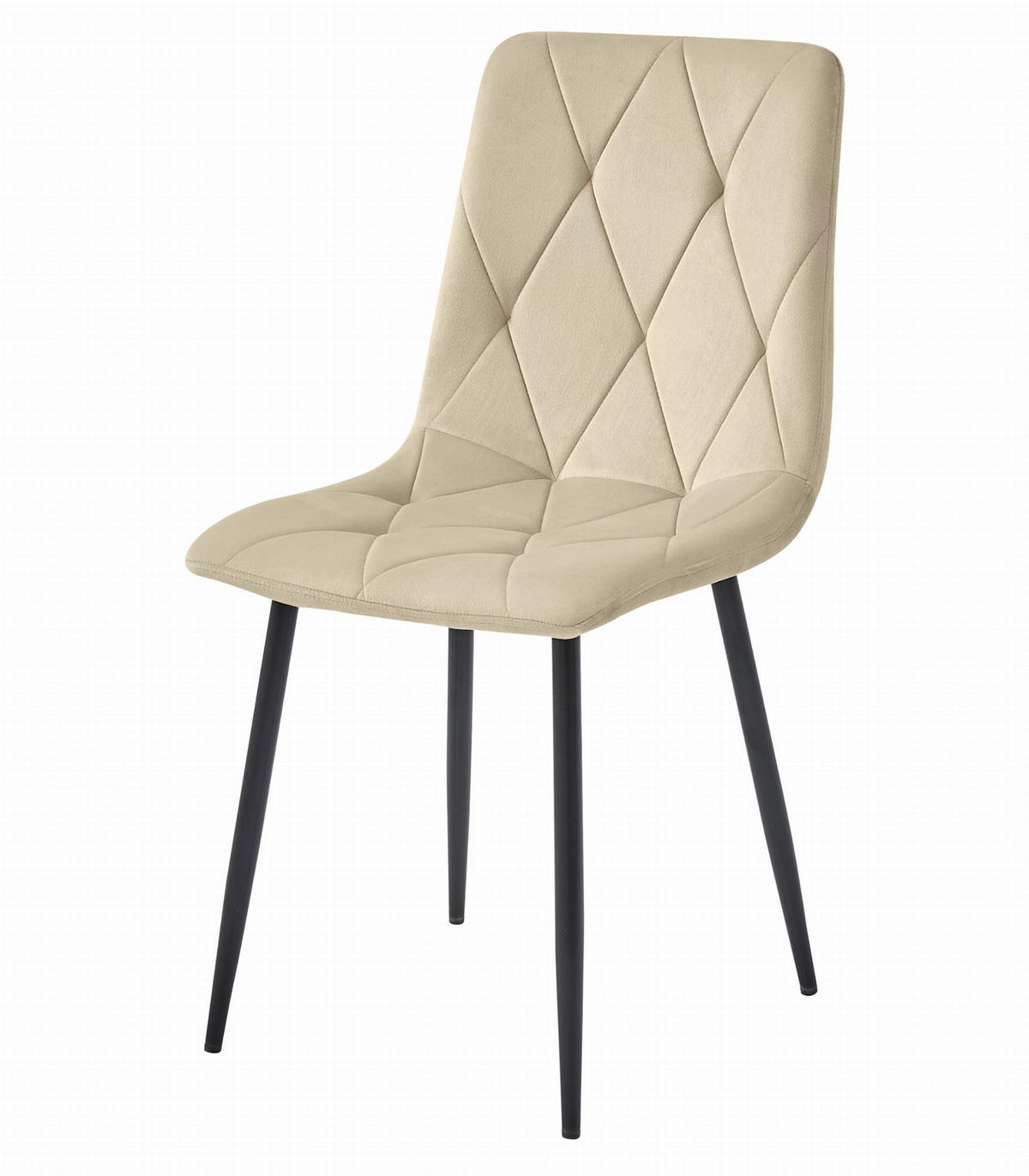 ESSZIMMERSTUHL TYRA hellbeige Sitzfläche, schwarze Beine - Hellbraun/Schwarz, Textil (44.5/87/54.5cm) - Valora