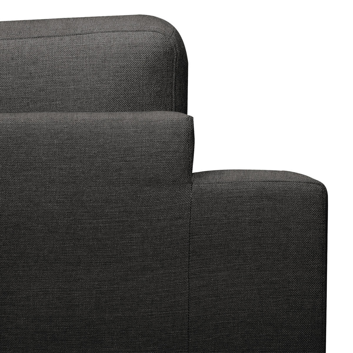 ECKSOFA mit Longchair - Eichefarben/Schwarz, Eichenholz/Textil (281/153cm) - home24