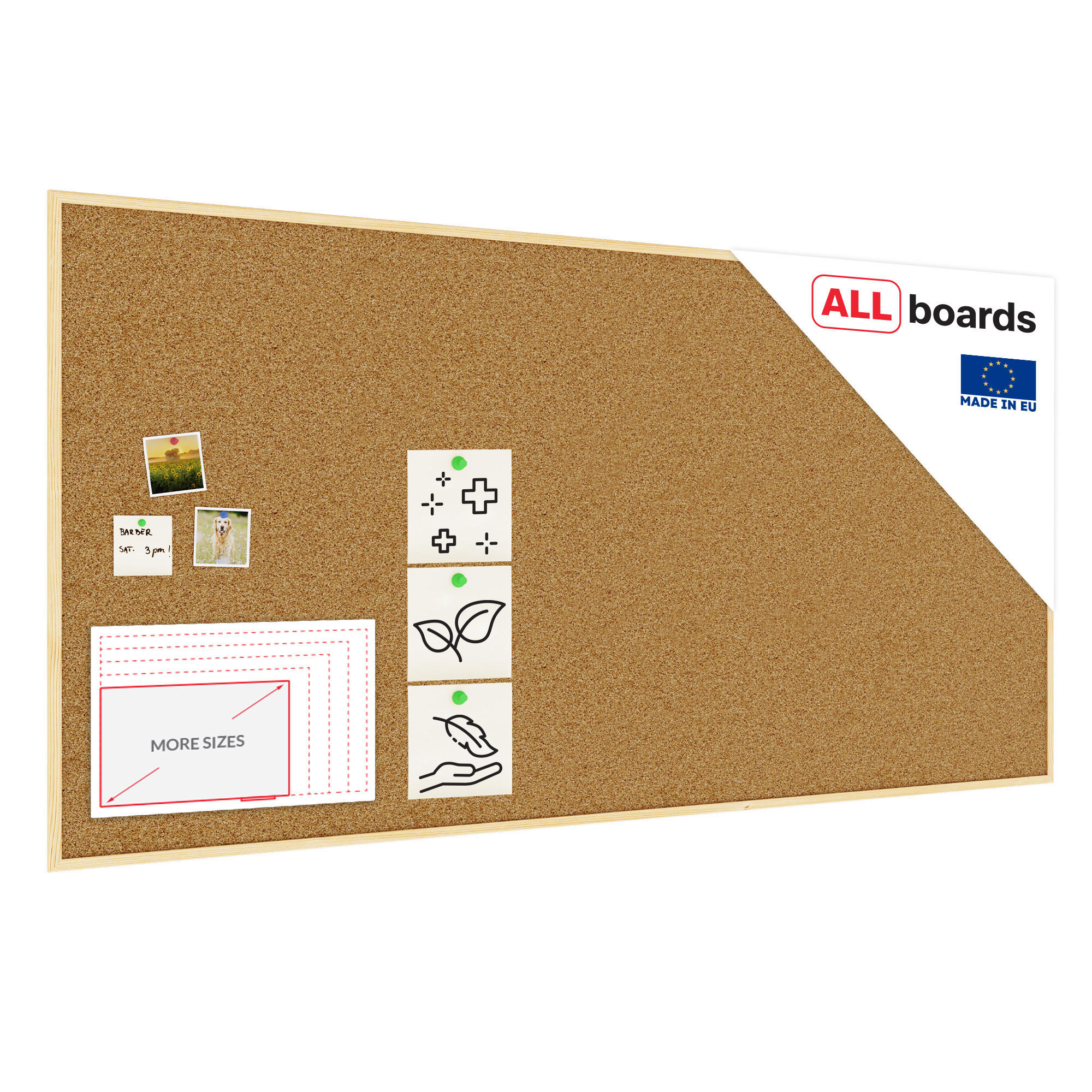 PINNWAND mit Naturholzrahmen 200x100cm - Braun, Holz (200/100/1.8cm) - ALLboards