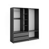 KLEIDERSCHRANK Elmo Anthrazit 180 x 200 cm 2er Set - Anthrazit, Holzwerkstoff (180/200/50cm) - Vicco