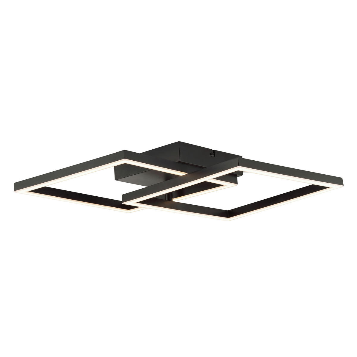 LED DECKENLEUCHTE Kaleo Schwarz 40,5/40,5/8 cm - Schwarz, Metall (40.5/40.5/8cm) - Brilliant