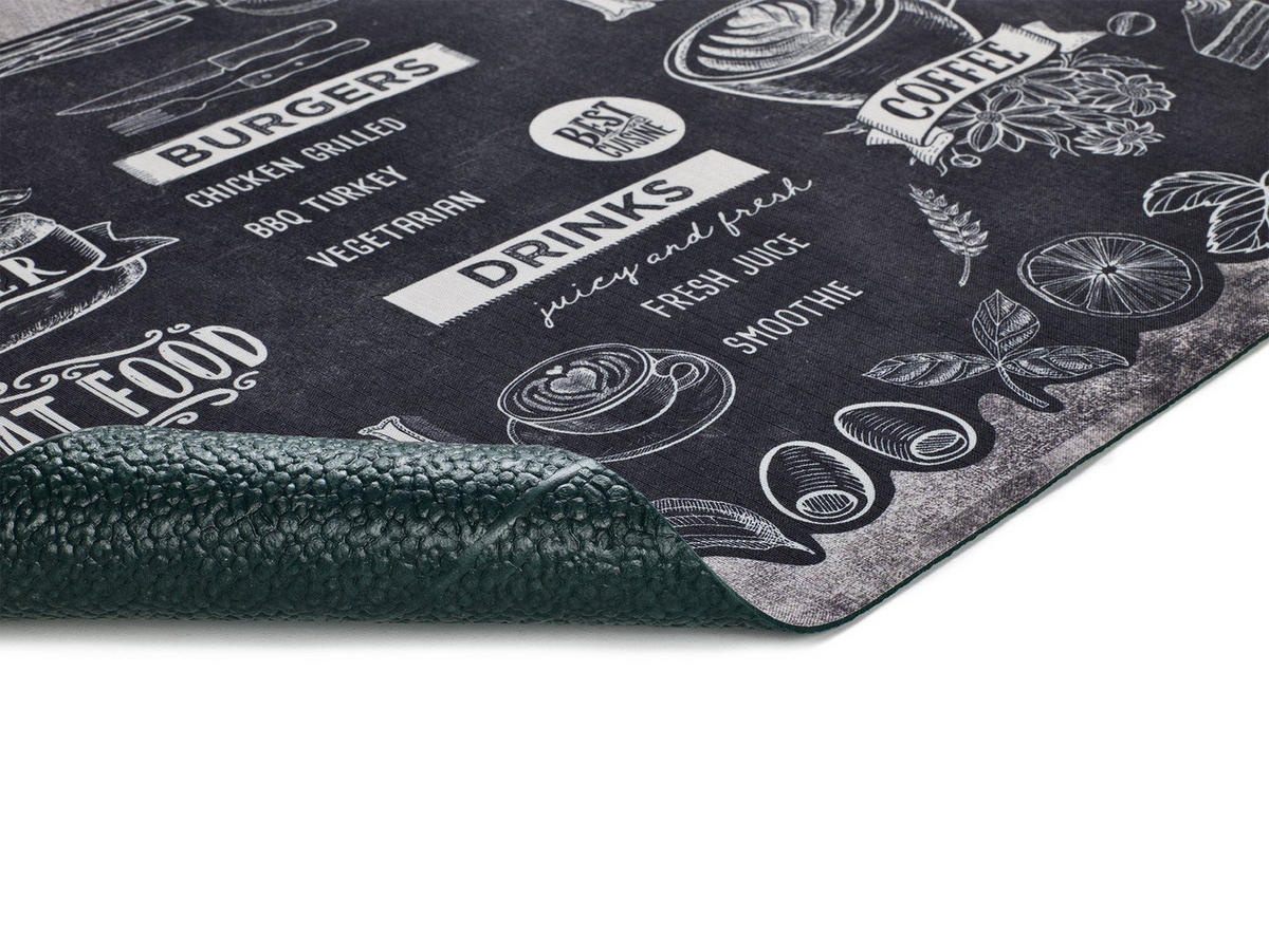 KÜCHENLÄUFER Mehrfarbig Ricci 52/200 cm - Schwarz/Grau, Textil (52/200cm) - Atticgo
