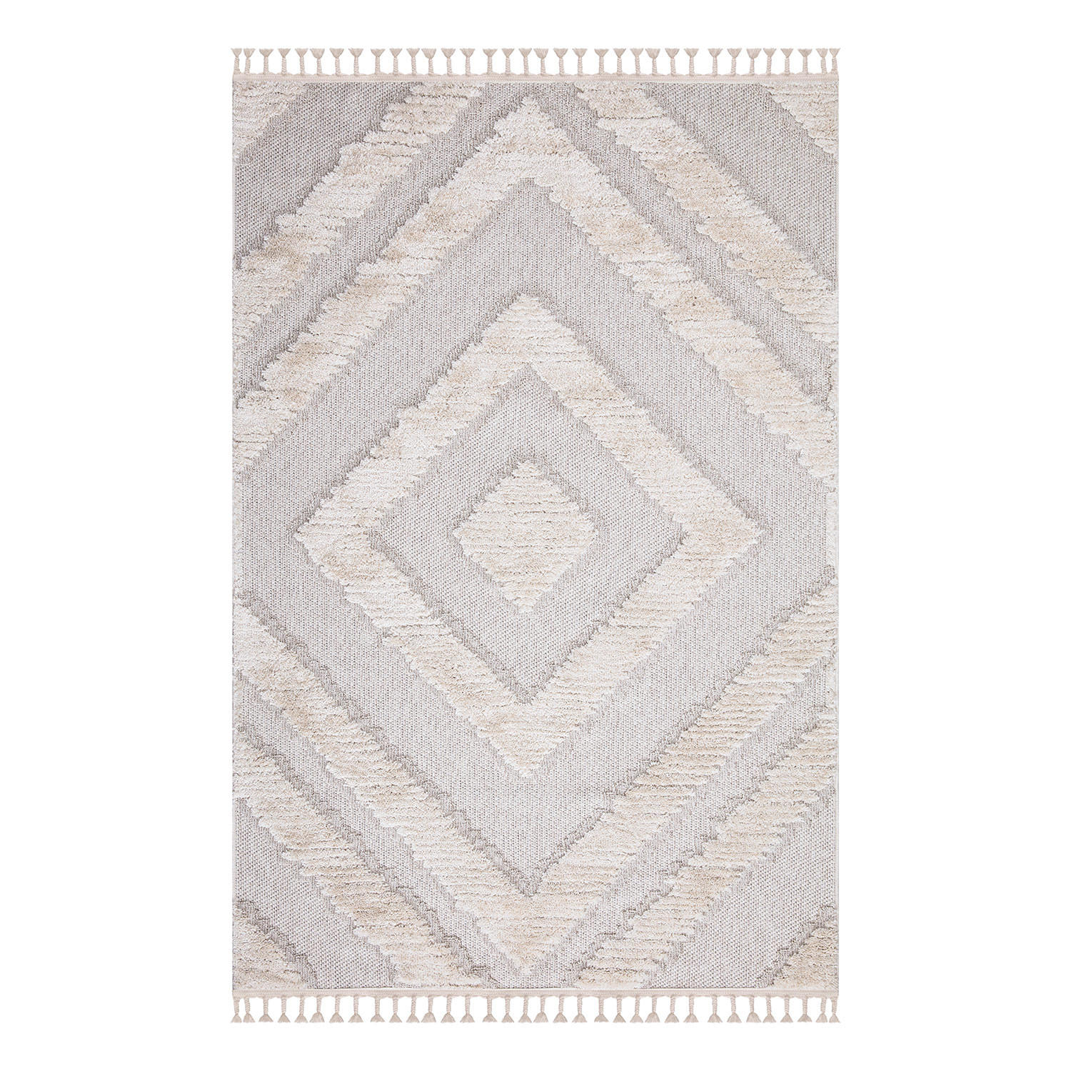 KURZFLOR-TEPPICH Valencia 813 Creme/ Graublau 80x150 cm - Creme, Textil (80/150cm) - carpet city