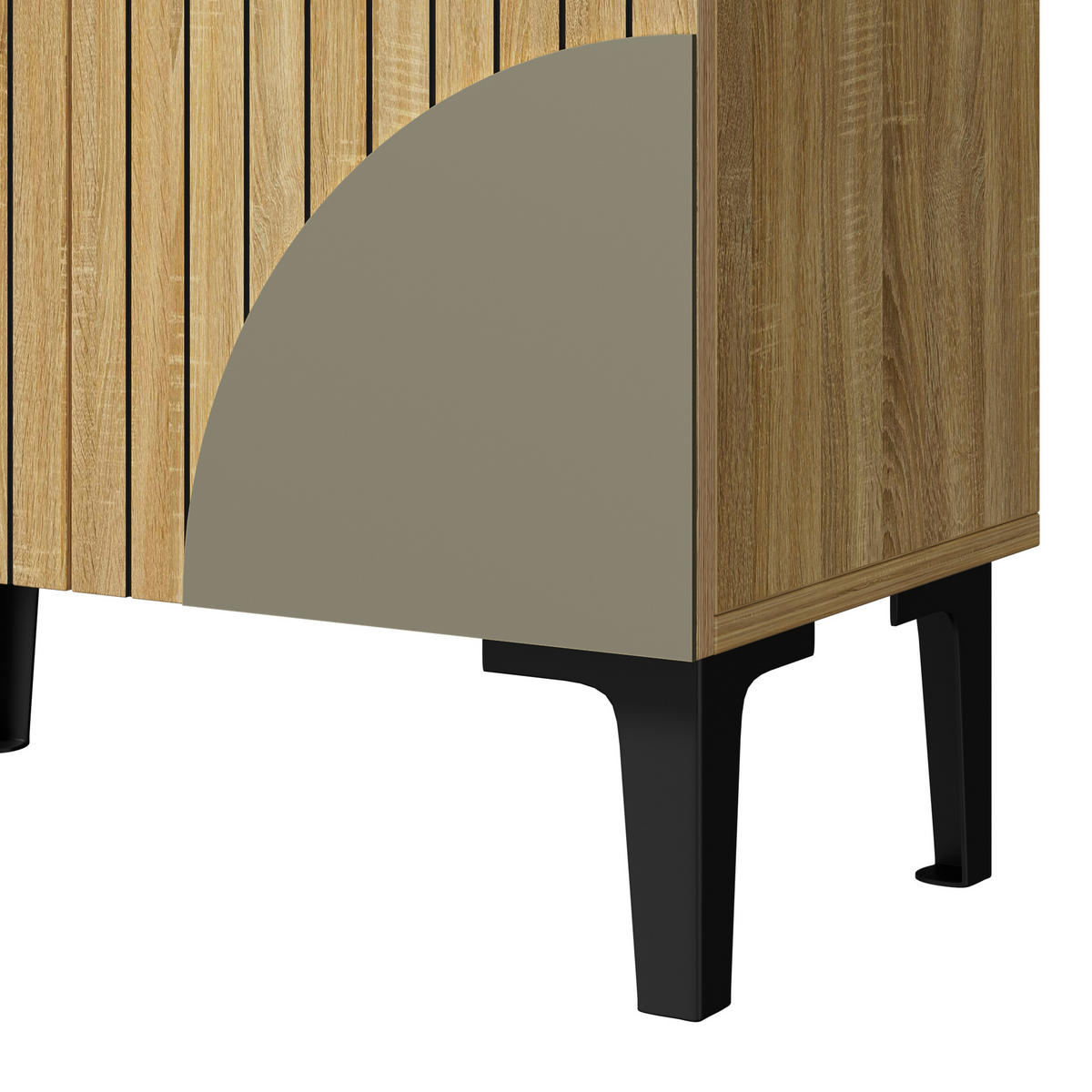 SIDEBOARD 60 cm in Natur Holz-Optik 2 Türen & schwarzes Metallgestell - Naturfarben, Holzwerkstoff (60/94/32cm) - Urban Meuble