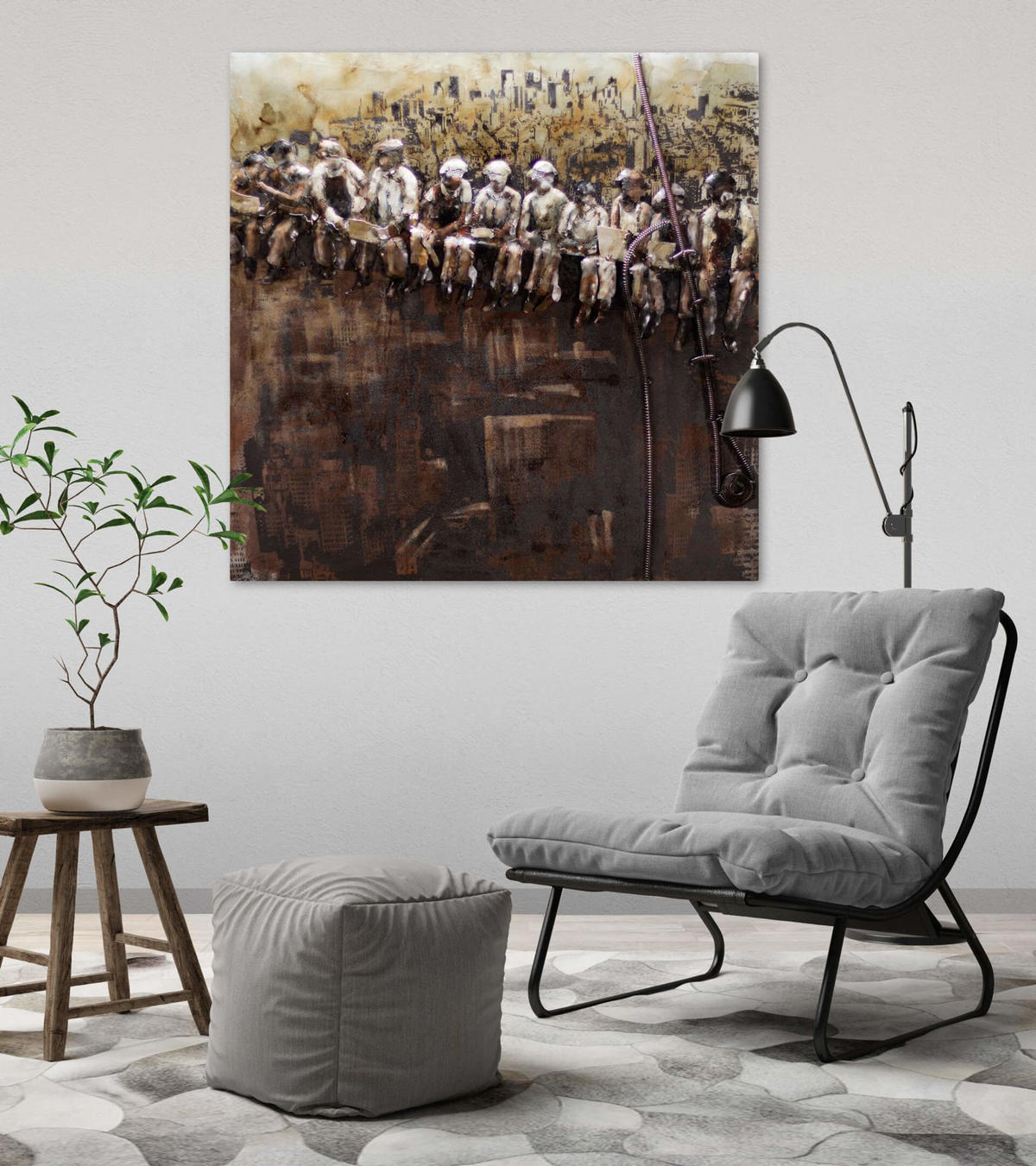 METALLBILD Braun 80/80 cm - Braun, Metall (5.3/80cm) - KUNSTLOFT