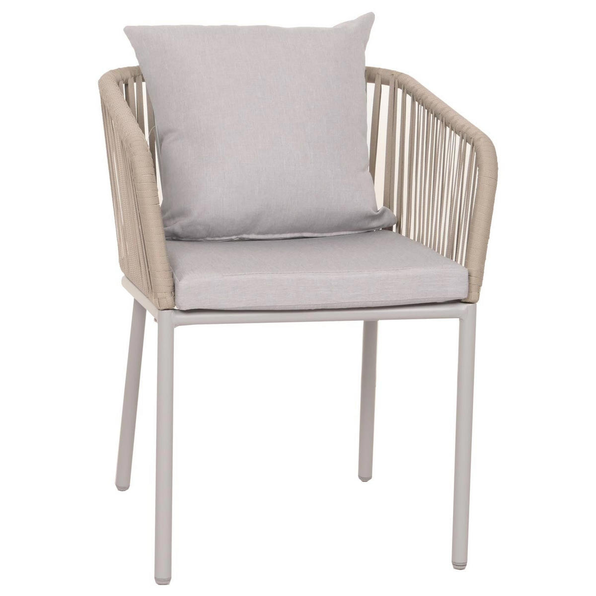 GARTENGARNITUR Tisch+6xStuhl Grau - Grau, Metall - PROREGAL