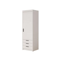 KLEIDERSCHRANK Elena 1D3S - Schwarz/Weiß, Holzwerkstoff/Kunststoff (60/191/53cm) - MIRJAN24