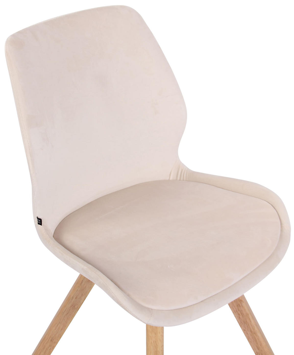STUHL Samt creme - Eukalyptusholzfarben/Creme, Holz/Textil (49/87.5/58cm) - CLP