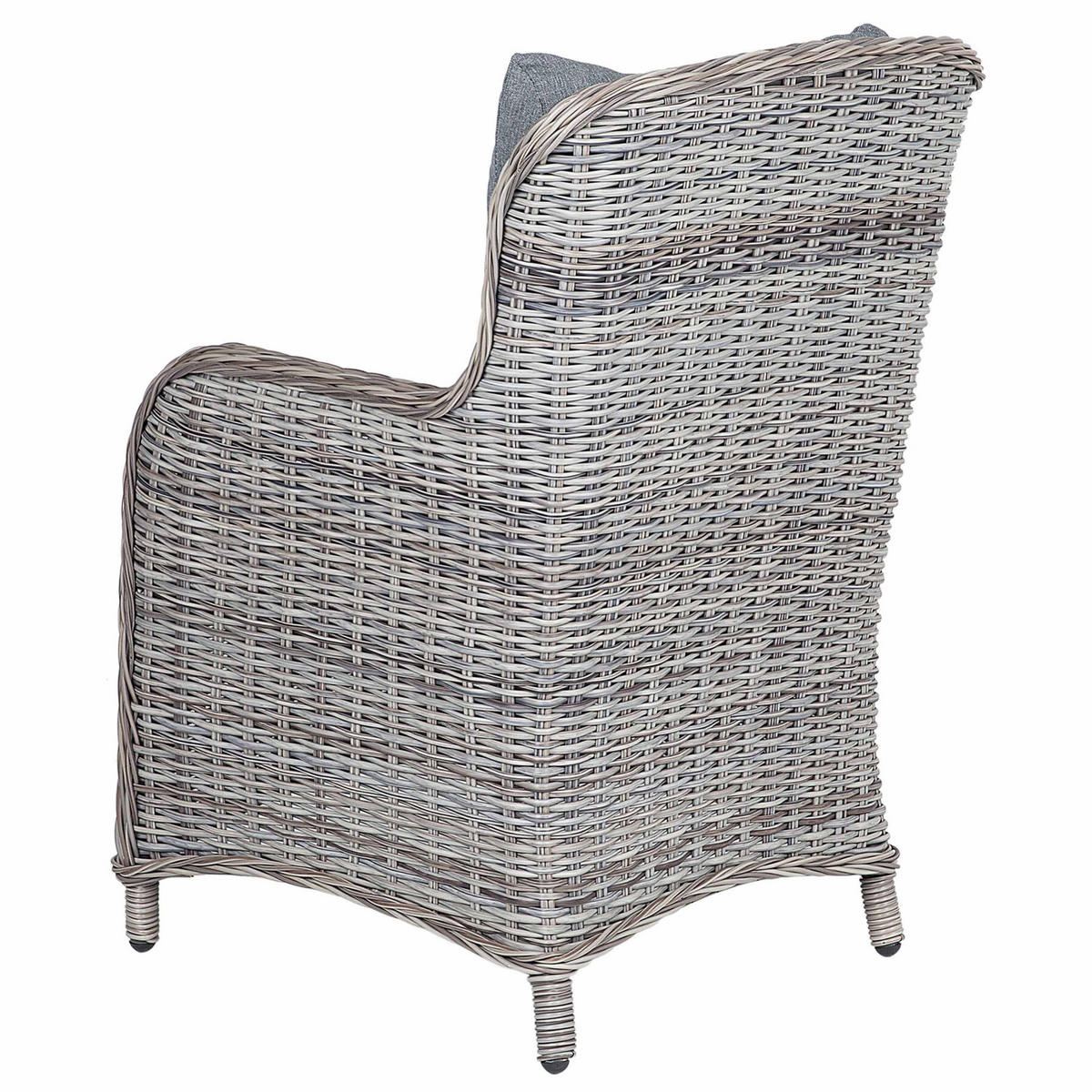 GARTENSESSEL 2er-Set PE Rattan grau Cascais - Grau, Kunststoff (60/96/73cm) - Beliani
