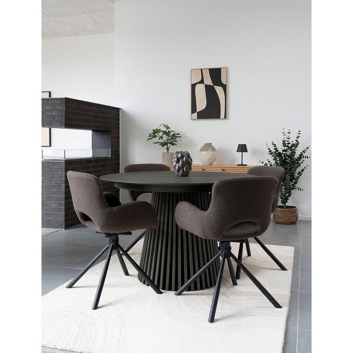 ESSTISCH Osaka Schwarz 120/120/75 cm - Schwarz, Holz (120/120/75cm) - ebuy24