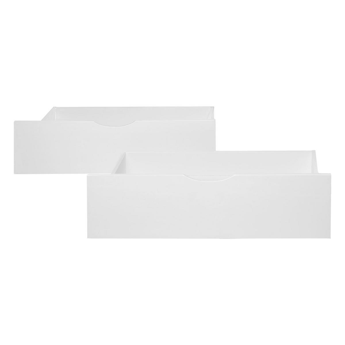 BETTSCHUBKASTEN 2er Set Weiß 82/53,3 cm - Weiß, Holz - Homestyle4u