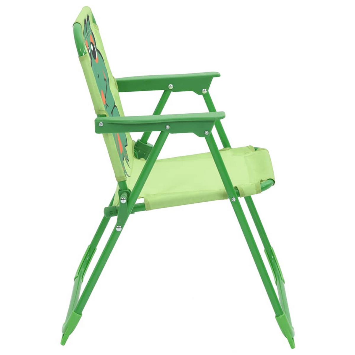 GARTEN-BISTRO-SET für Kinder 3-teilig Mit Sonnenschirm Grün - Grün, Metall - vidaXL