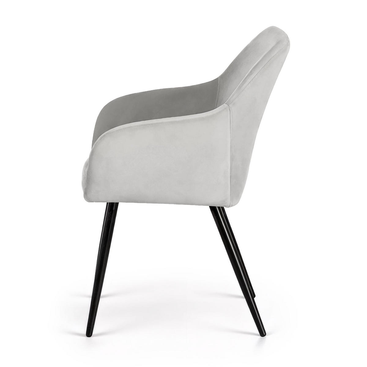 POLSTERSTUHL 6er Set, Metallbeine Grau, Schwarz 54,5/83/58 - Schwarz/Grau, Textil (55/83/58cm) - RAUMHIRSCH FURNITURE